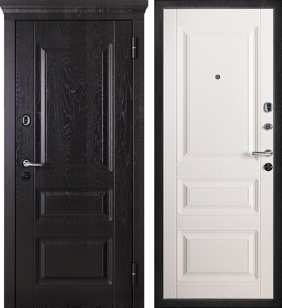 Дверь классический стиль нестандарт ЛД-844 отделка МДФ черно-белая