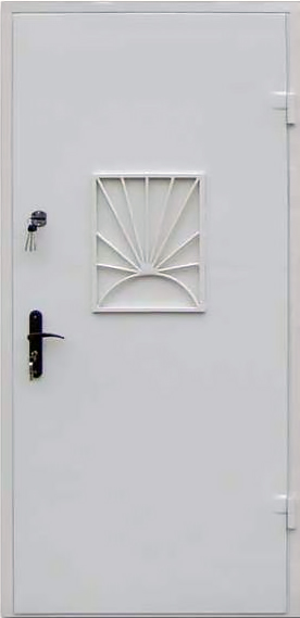 Дверь ЛД-422 металлическая техническая для кассы с решетчатым окном