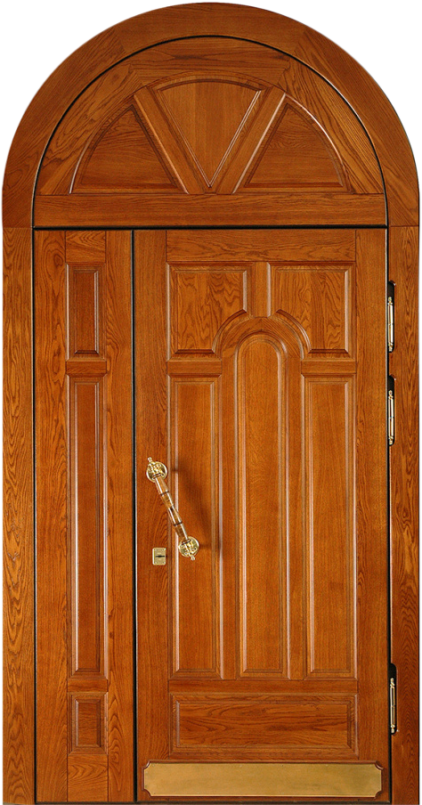 Дверь парадная массив дуба ЛД-839 нестандартного размера арочная