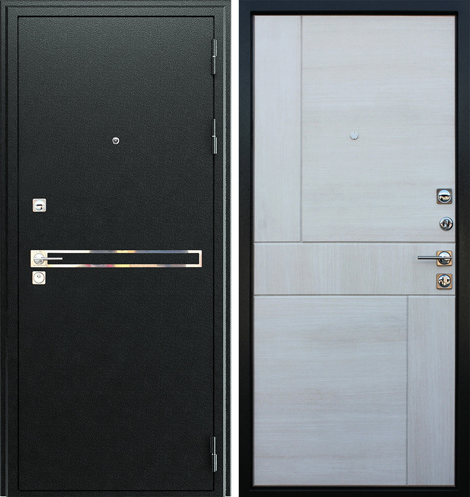 Порошковая дверь с белой отделкой из МДФ ЛД-151