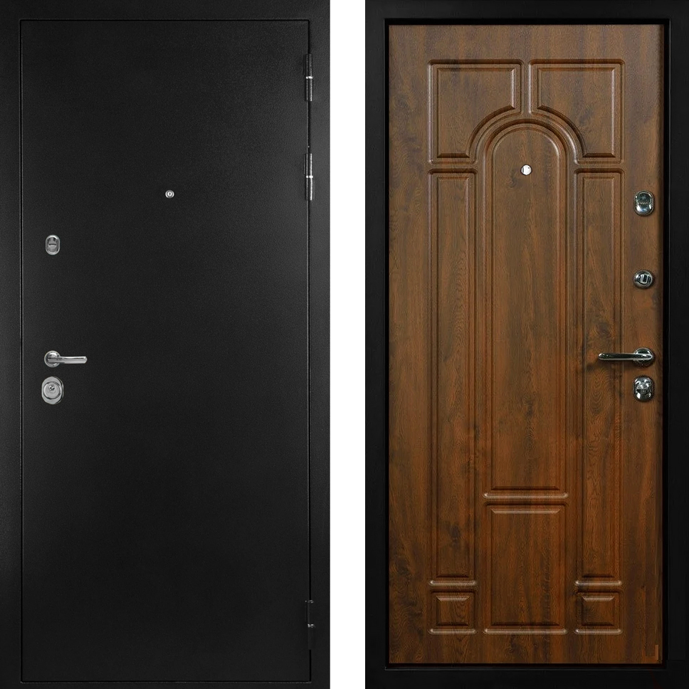 Входная металлическая дверь порошок и МДФ вставкой ЛД-774 в частный дом